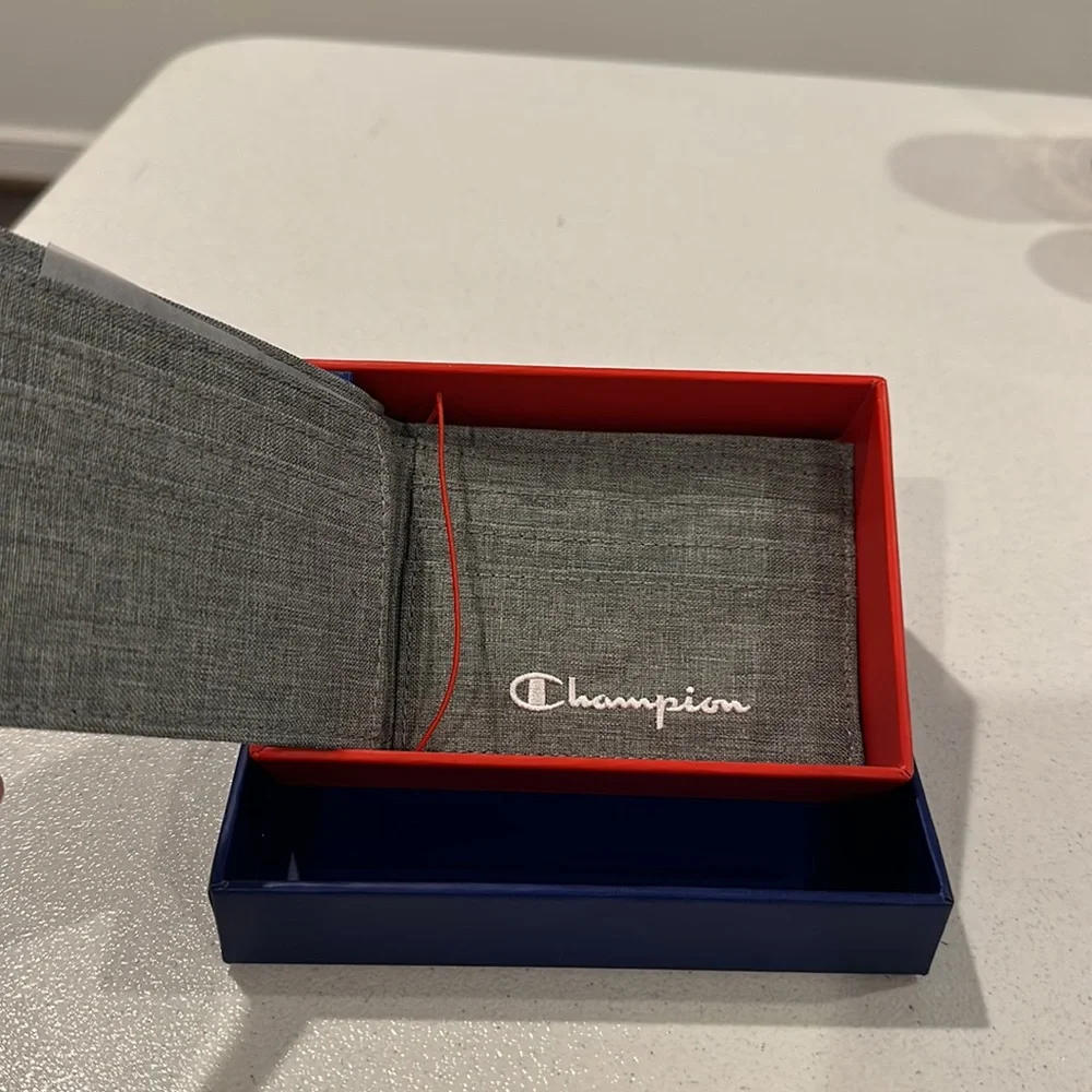 New Champion Cloth Material Bifold Wallet with Box